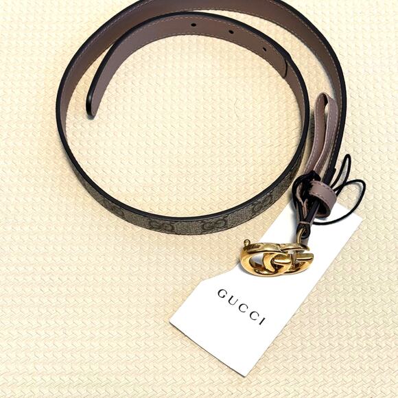NWT GUCCI GG Supreme Monogram Calfskin Leather Canvas Belt - Picture 7 of 9